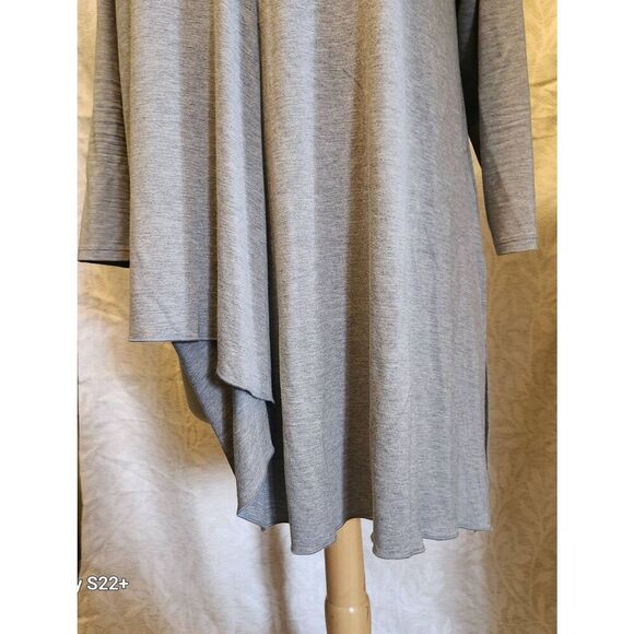 T49 NVELOP gray asymmetrical t-shirt knit 3/4 sleeves Unique versatile style - Picture 12 of 12